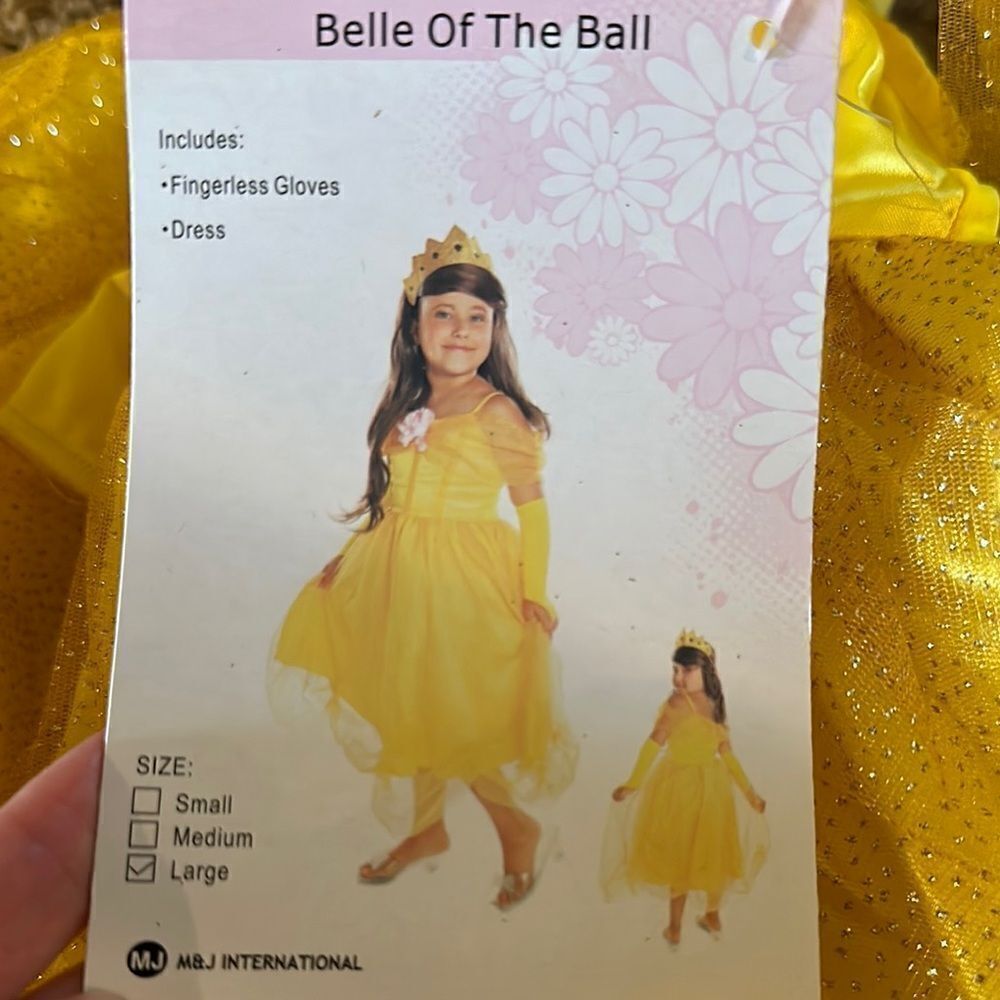 Belle Of The Ball Costume Dress Gloves Shimmery | Girls 8-9